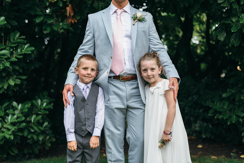 groom and children at reid rooms wedding
