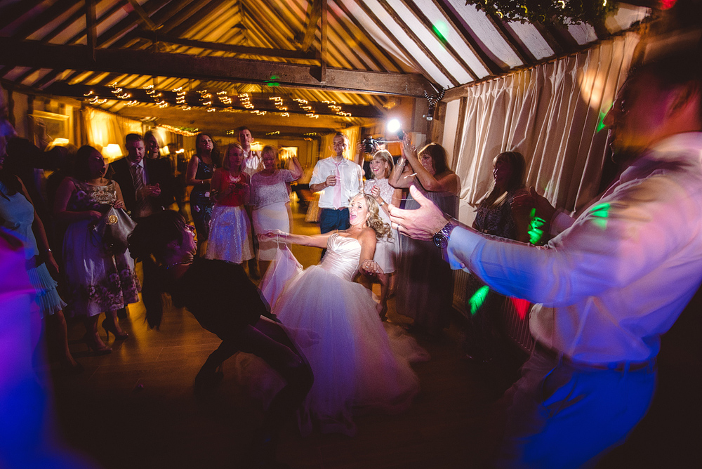 Bride dancing at her wedding reception