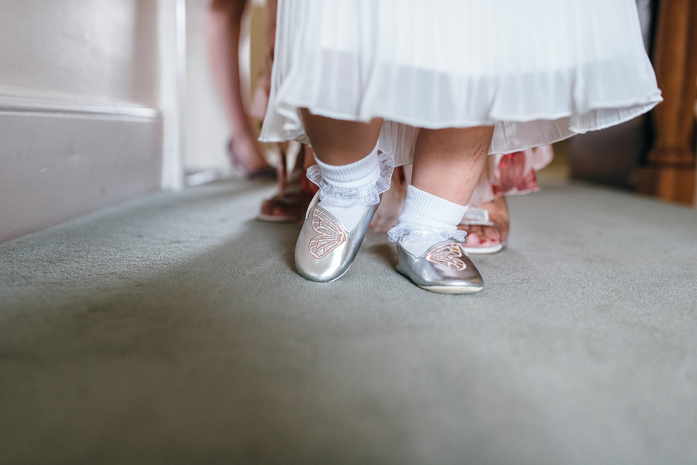 Little girls feet while walking